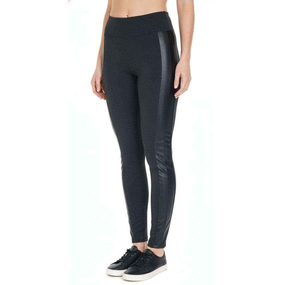 Athleta Leggings Womens Black Faux Leather Tux Metro Athleisure Pants Medium M